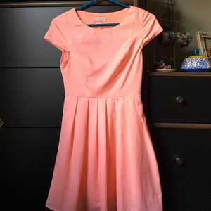 Heart Cut Out Back Pink Dress